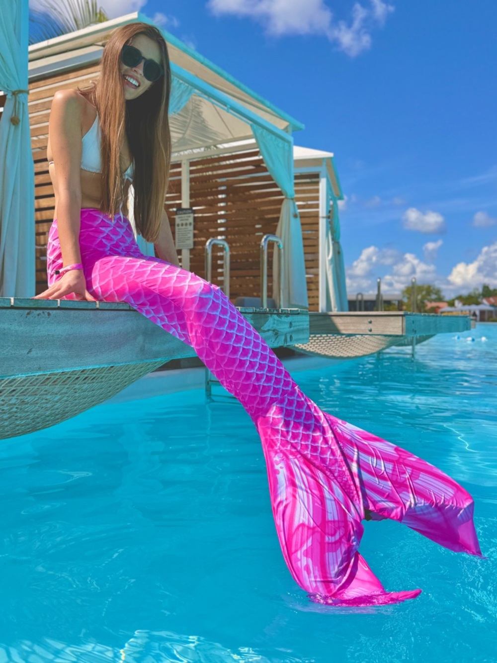 Pink Swim Mermaid Tail Cover & monofin